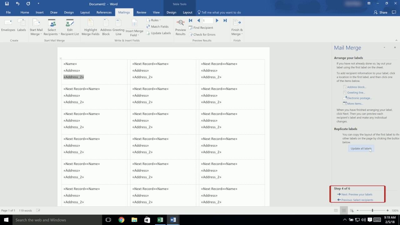 make mailing labels in word for mac from excel spreadsheet